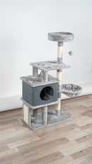 Árvore para Gatos 136cm com Rede e Postes de Sisal - Patinha Feliz®