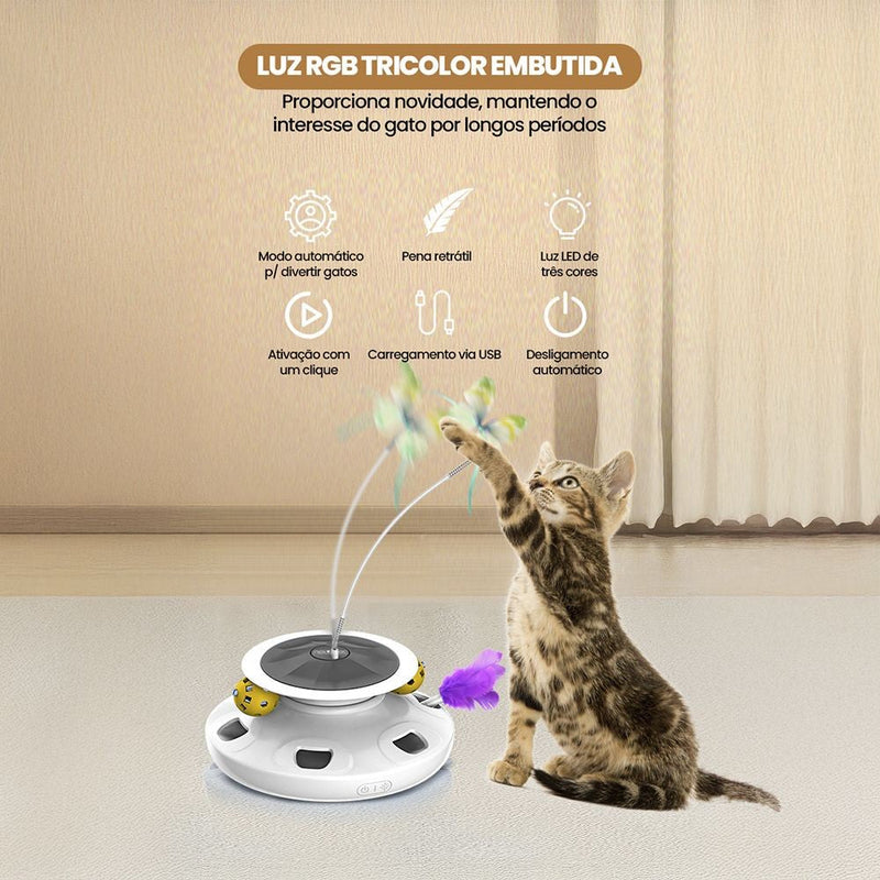 Brinquedo Inteligente com Pena para Gatos – Patinha Feliz®