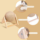 Arranhador com bola interativa em sisal e base de madeira - Patinha Feliz®