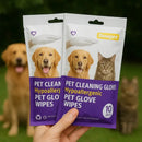 Luva Umedecida Banho Seco para Cães e Gatos - 10 LUVAS POR PACOTE