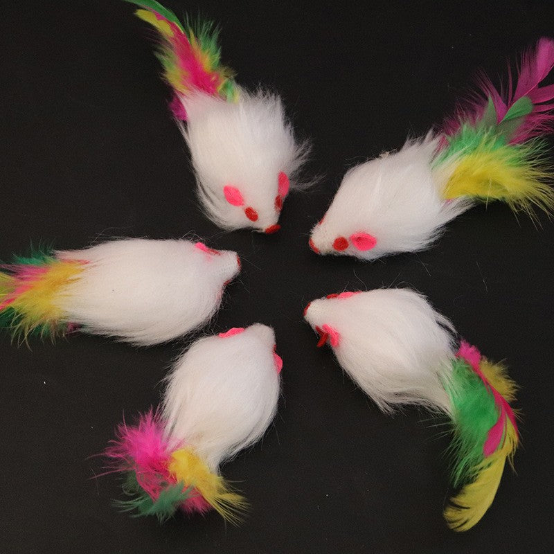 Ratinho de Pelúcia com Pena para Gatos - Patinha Feliz®