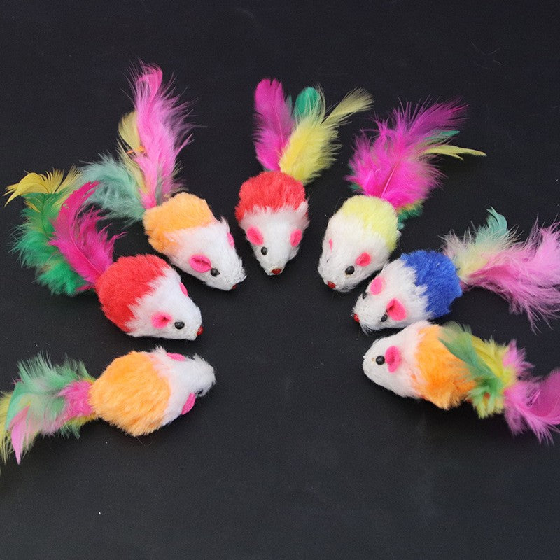 Ratinho de Pelúcia com Pena para Gatos - Patinha Feliz®