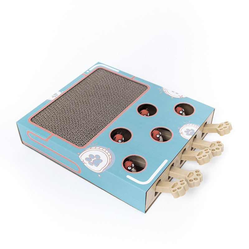 Brinquedo Interativo de Madeira com Placa para Arranhar e Descanso para Gatos - Patinha Feliz®