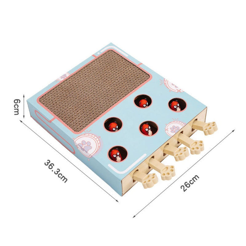 Brinquedo Interativo de Madeira com Placa para Arranhar e Descanso para Gatos - Patinha Feliz®