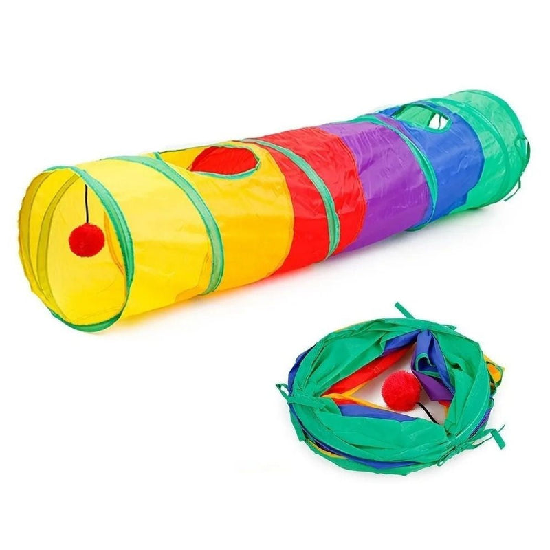 Túnel Dobrável para Gatos em Nylon – Patinha Feliz®