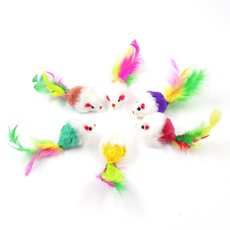 Ratinho de Pelúcia com Pena para Gatos - Patinha Feliz®