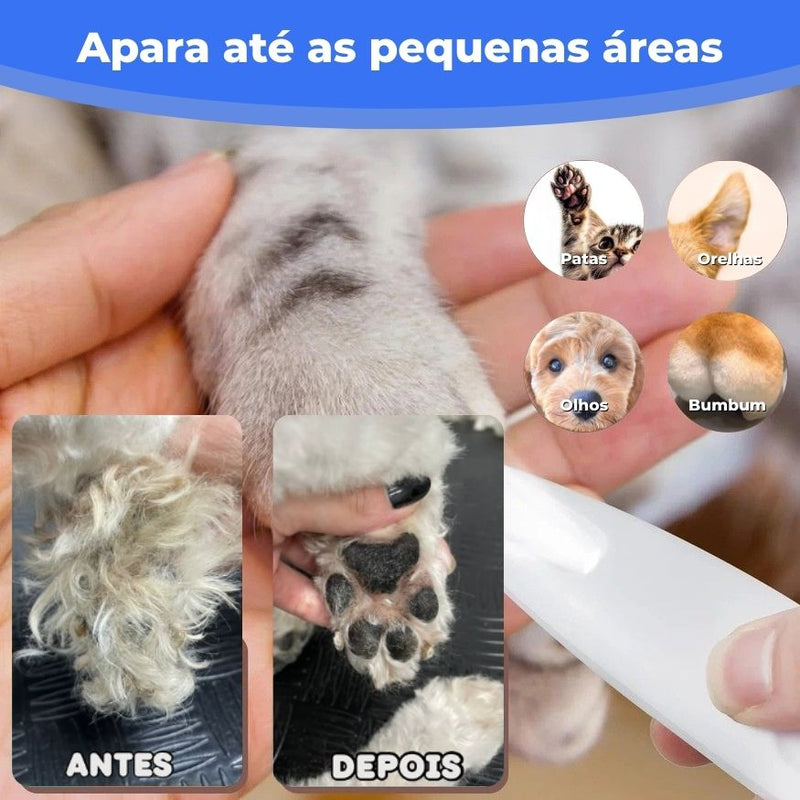 Aparador de Pelos para Pets com Lâmina de Cerâmica | Patinha Feliz®