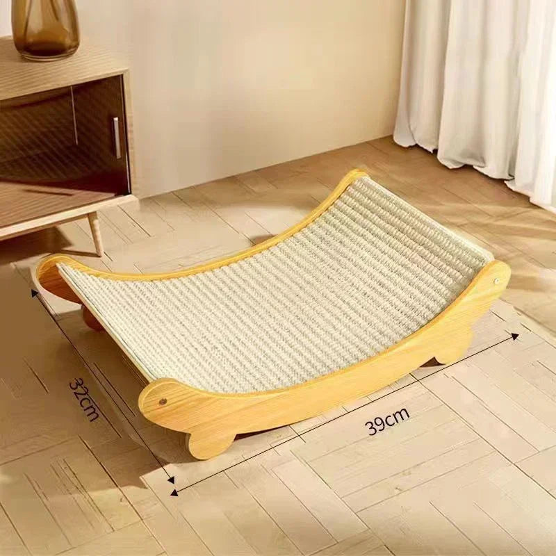 Arranhador de Madeira com Cama para Gatos - Patinha Feliz®