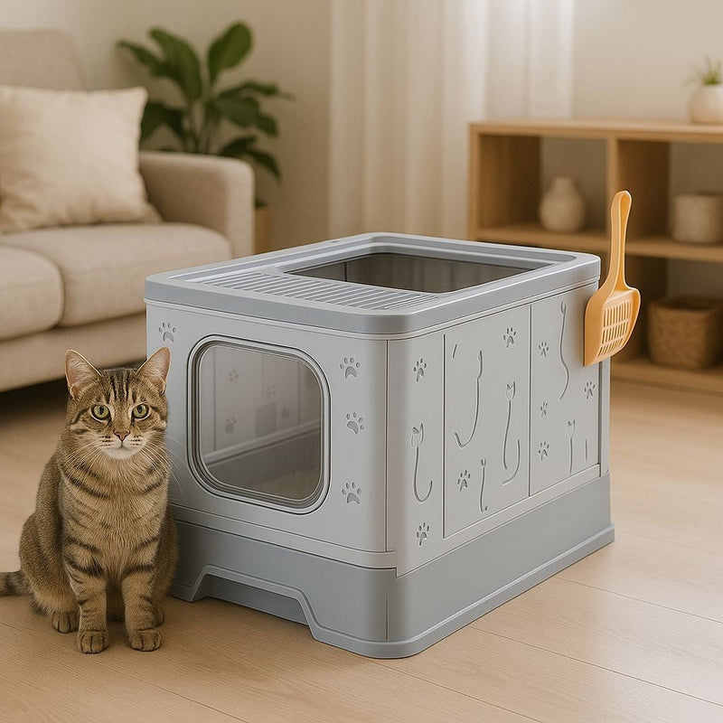 Banheiro Fechado Anti-odor para Gatos com Pá - Patinha Feliz®