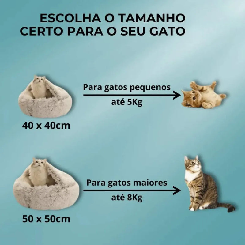 Cama Ninho de Pelúcia para Gatos - Patinha Feliz®