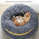 Cama Redonda de Pelúcia para Gatos - Patinha Feliz®