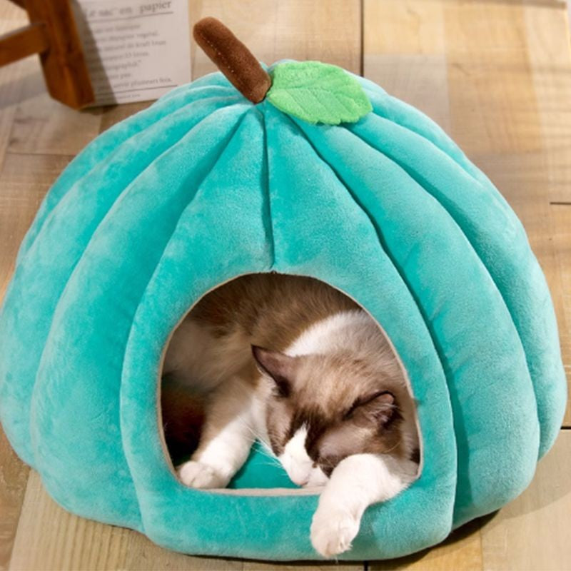 Cama de Pelúcia Formato abobora para Gatos - Patinha Feliz®