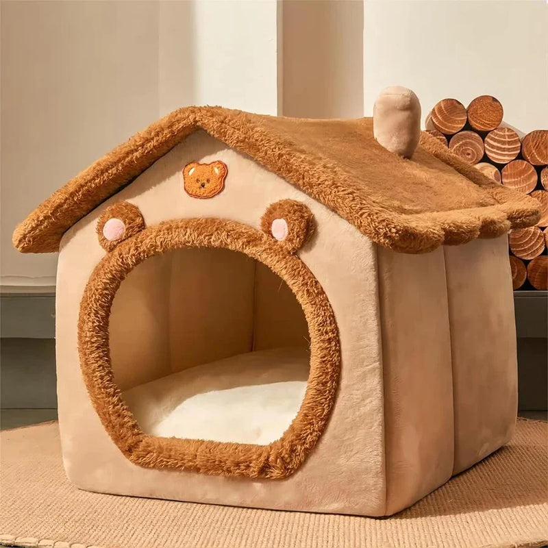 Casa Dobrável com Chaminé para Gato - Patinha Feliz®