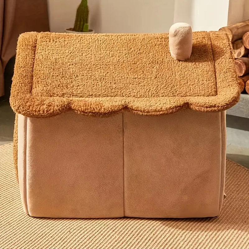 Casa Dobrável com Chaminé para Gato - Patinha Feliz®