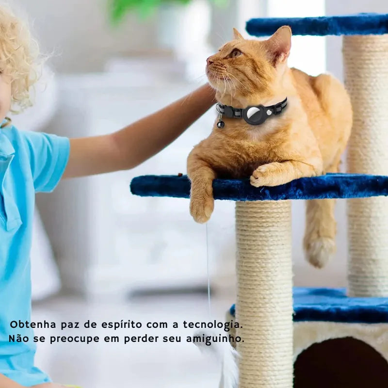 Coleira para Gatos com Suporte para AirTag - Patinha Feliz®