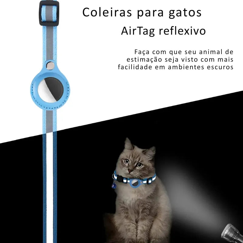 Coleira para Gatos com Suporte para AirTag - Patinha Feliz®