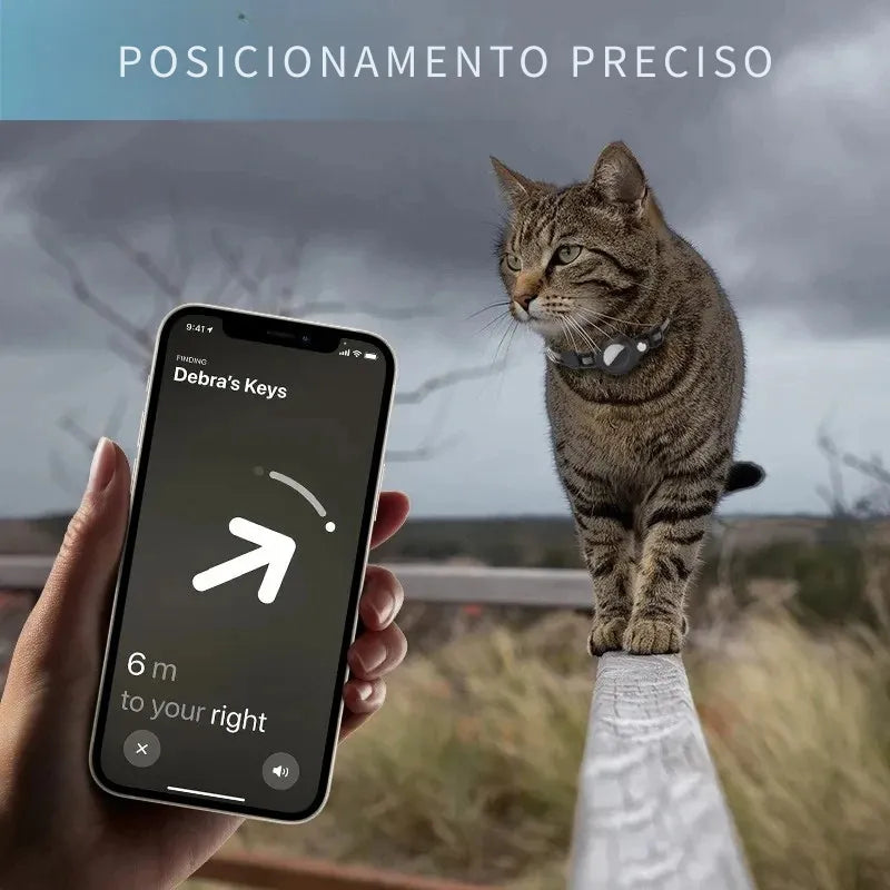 Coleira para Gatos com Suporte para AirTag - Patinha Feliz®