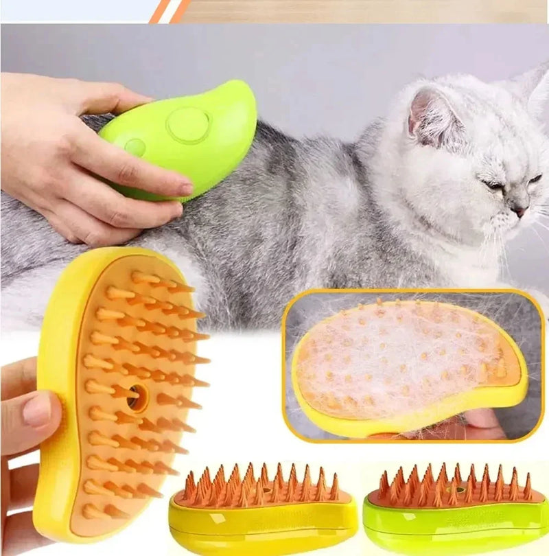 Escova Elétrica a Vapor 3 em 1 para Gatos - Patinha Feliz®