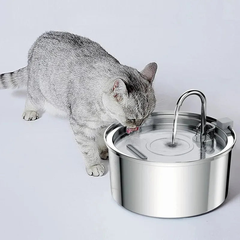 Fonte de Água Inteligente em Aço Inox para Gatos - Patinha Feliz®