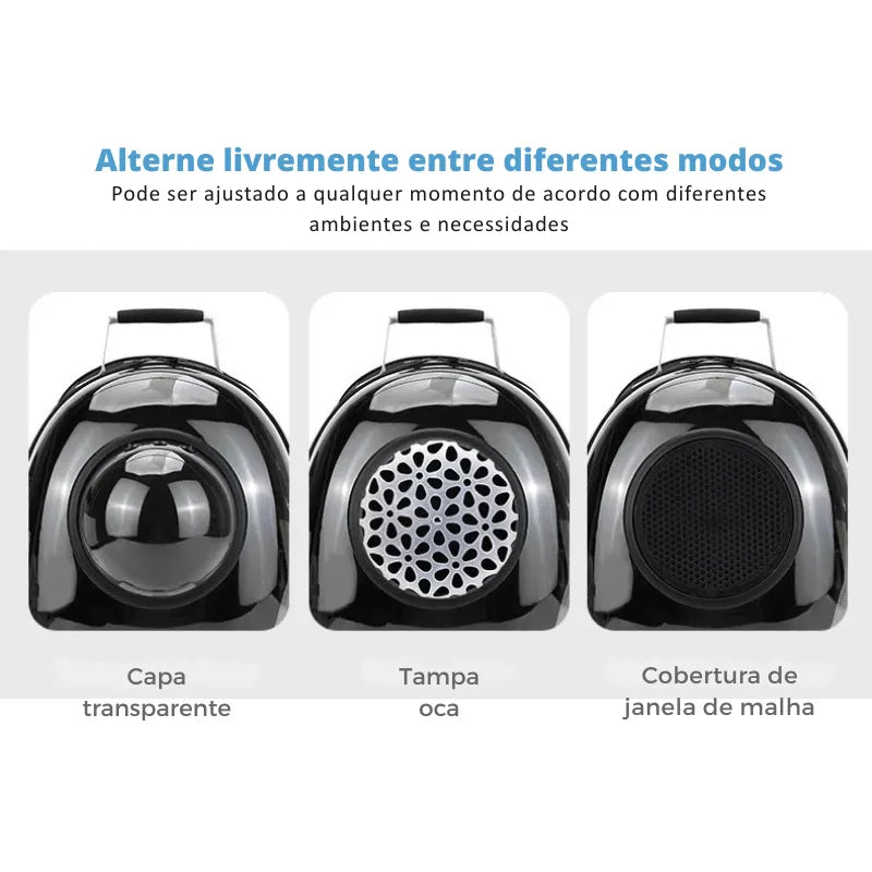 Mochila Espacial para Gatos com Visor Transparente - Patinha Feliz®