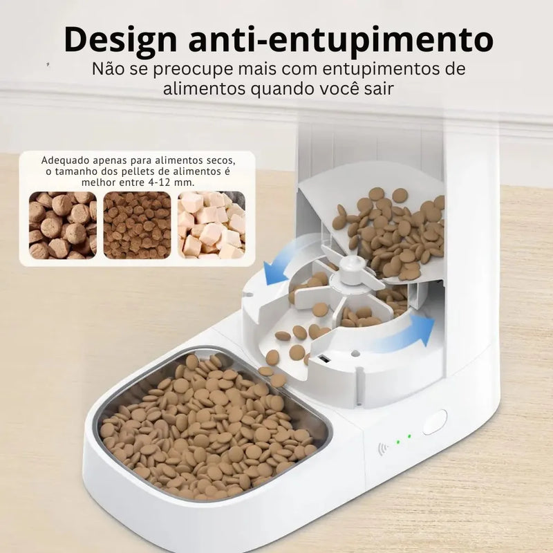 Alimentador Automático Inteligente WiFi para Gatos - Patinha Feliz®