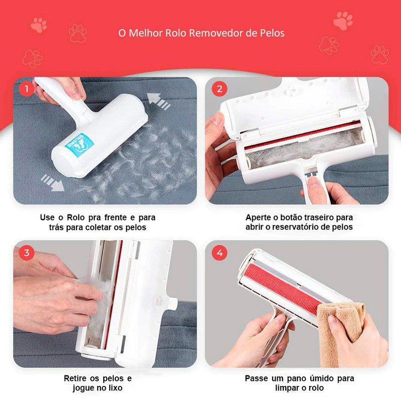 Rolo Removedor de Pelos Portátil para Gatos – Patinha Feliz®