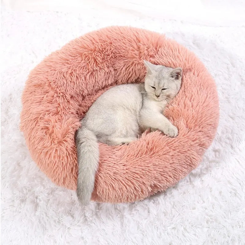 Cama Redonda de Pelúcia para Gatos - Patinha Feliz®