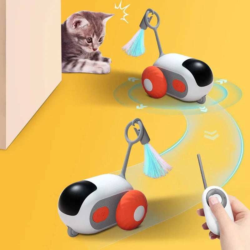 Brinquedo Inteligente com Movimento Automático e Controle Remoto para Gatos - Patinha Feliz®