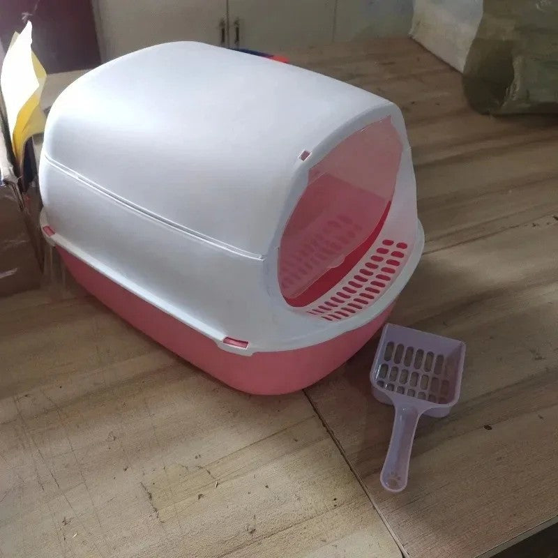 Caixa de Areia para Gatos Semi-Fechada – Patinha Feliz®