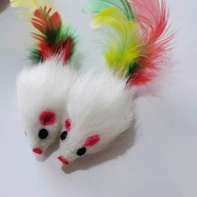 Ratinho de Pelúcia com Pena para Gatos - Patinha Feliz®