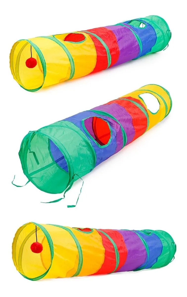 Túnel Dobrável para Gatos em Nylon – Patinha Feliz®