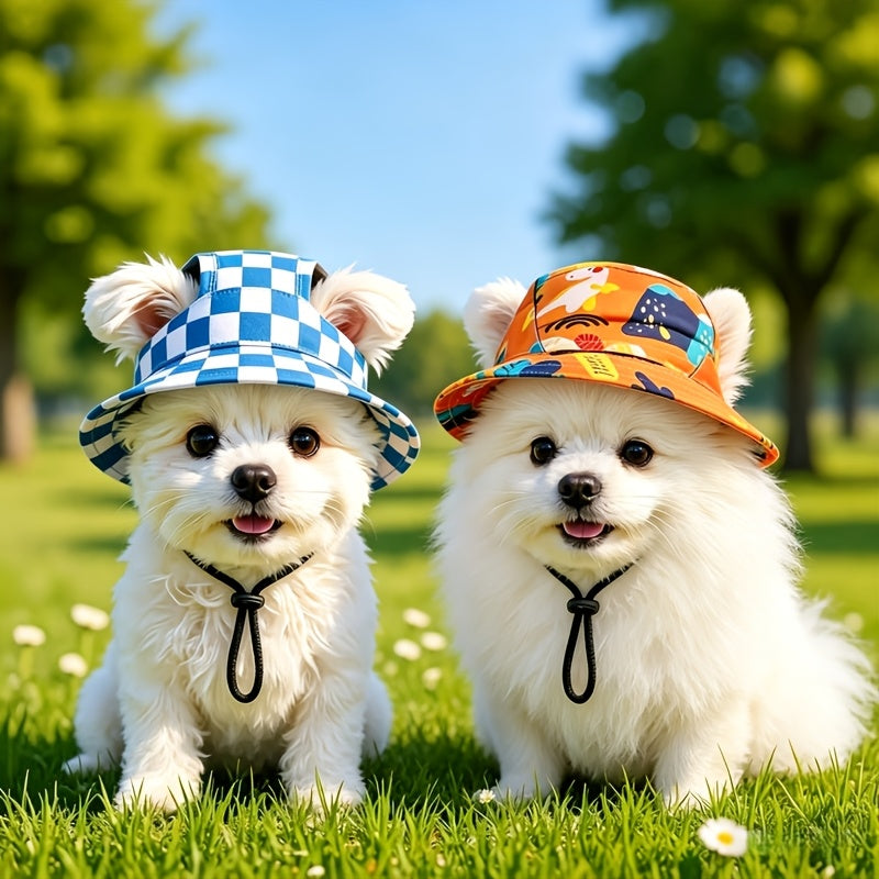 Chapu de Vero para Ces Chapu de Sol Respirvel com Orelhas Abertas para Animais de Estimao Usvel em Todas as Estaes Dois Estilos e Trs Tamanhos Especialmente Projetado para Ces e Gatos de Porte Pequeno a Mdio com Estampas Fofas de Dinossa