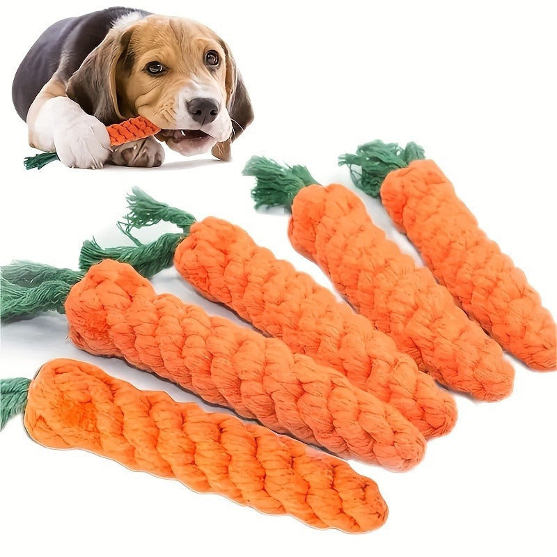 Brinquedo de Cachorro em Forma de Cenoura Interativo e Resistente com PomPom  Todos os Tamanhos de Raa Material de Linho Brinquedo de Mordida de Guerra de Tug para Cachorros de Mdio Porte