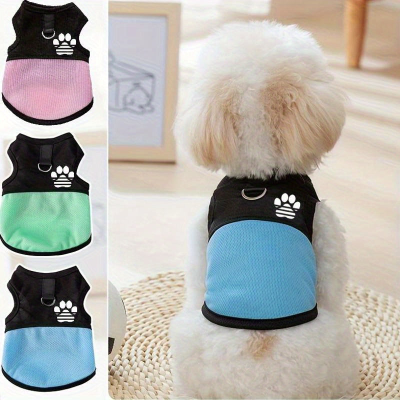 Colete de Malha Respirvel para Ces com Estampa de Pata  Leve Lavvel  Mquina Roupa para Animais de Estimao de Raas Pequenas a ExtraPequenas  Perfeito para Primavera Vero  Outono
