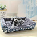 Colcho ultramacio para animais de estimao design de pegada azul almofada resistente para sof interior material fcil de limpar aconchegante e quente para gatos e ces estilo divertido e amigvel