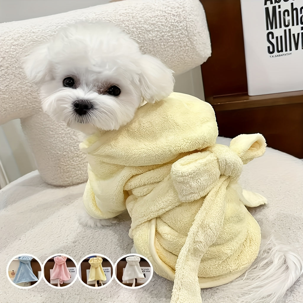 Roupa de Cachorro e Gato Super Absorvente Estilo Bonito Adequada para Ces e Gatos de Pequeno a Mdio Porte e Animais Pequenos  Secagem Rpida Suave Conforto para Todas as Estaes Toalha Absorvente para Ces e Gatos Roupa de Secagem Rpida com Fecho