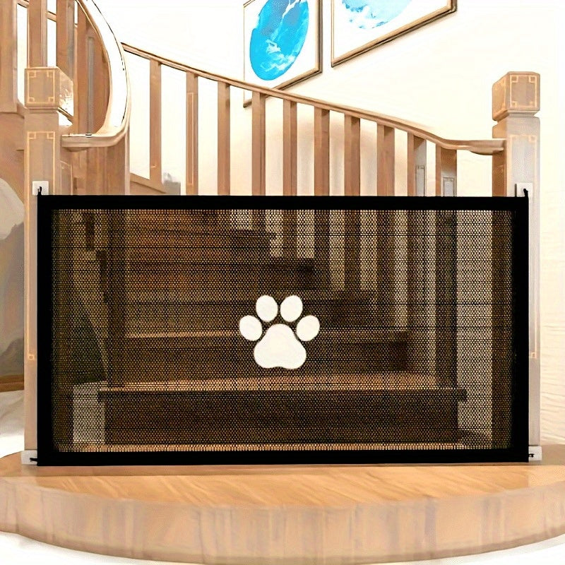Cerca Ajustvel para Animais de Estimao Adequada para Ces e Gatos  Rede de PE com Ganchos Transparentes Design Ajustvel Porttil Uso InteriorExterior Porta para Animais de Estimao com Design de Pata Moderno e Economia de Espao Fcil Instala