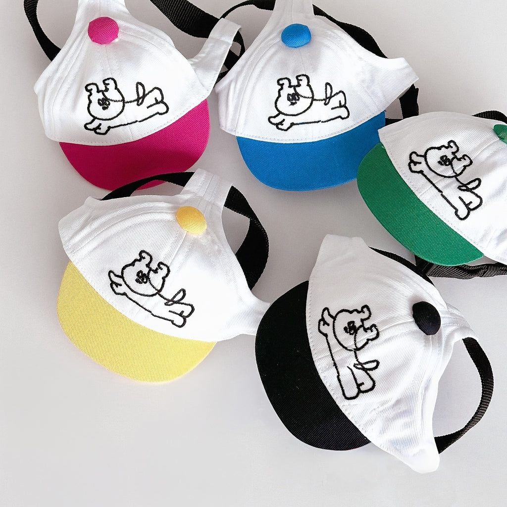 1 pea  Bon de Beisebol para Animais de Estimao para Ces e Gatos  Chapu de Sol Ajustvel de EncaixePullover com Design Bordado Adequado para Raas Pequenas e Mdias Fantasia para Festa na Praia ao Ar Livre Chapu para Filhote de Cachorro e Gato