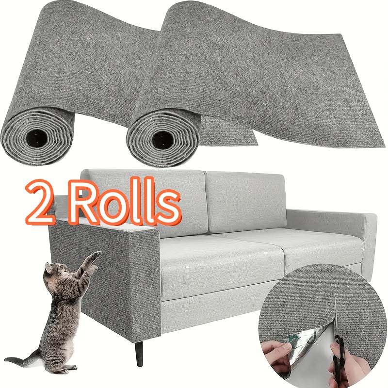 2 Rolos de Tapete Autoadesivo Espesso para Arranhar Gatos 5999X300cm Tapete AntiArranhes Cortvel para Mveis Sof Porta Parede Estrutura de Escalada para Gatos Pelcula Protetora
