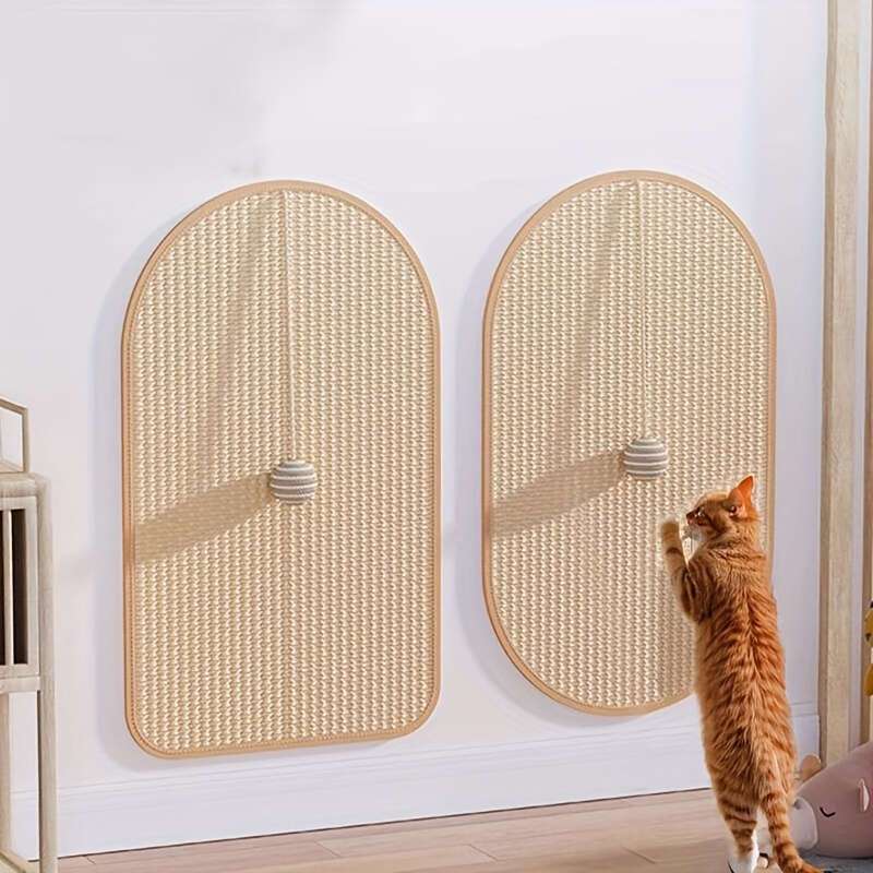 Tapete de Arranhar para Gatos em Sisal Durvel Protetor de Parede para Gatos Tapete Refrescante No Derramador Guarda de Moagem de Garras para Sof  FUKUCHONG