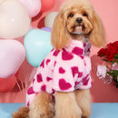 Roupa para cachorro rosa com estampa de corao casaco fofo e quente para ces pequenos e mdios presente de Natal