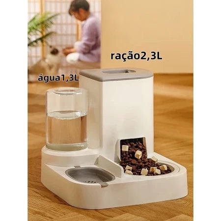 Bebedouro e Comedouro Automático 2 em 1 para Cães e Gatos | Patinha Feliz®